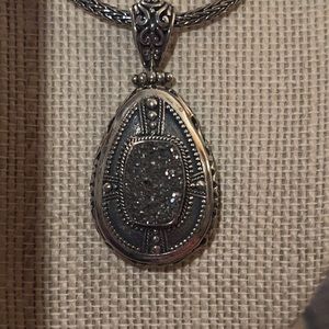 Beautiful sterling silver and drusy pendant